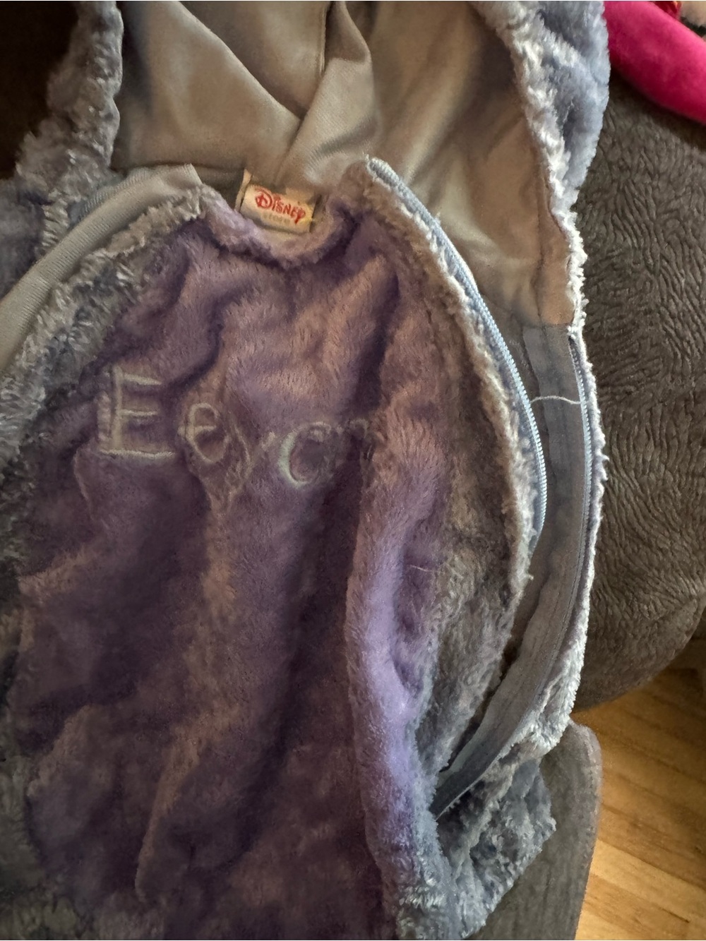 Disney Purple Plush Hooded Puffer Jacket for Kids